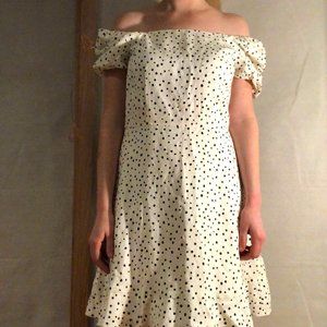 NWT Loft Dotted Tie Back Flare Dress